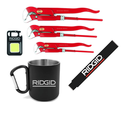 Zestaw kluczy S RIDGID do 1" , 1.1/2" , 2" + Gadżety